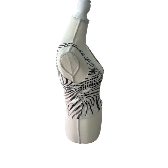 TOPSHOP Animal Print Knit Ribbed Crop Top Size US 6 - Picture 2 of 5